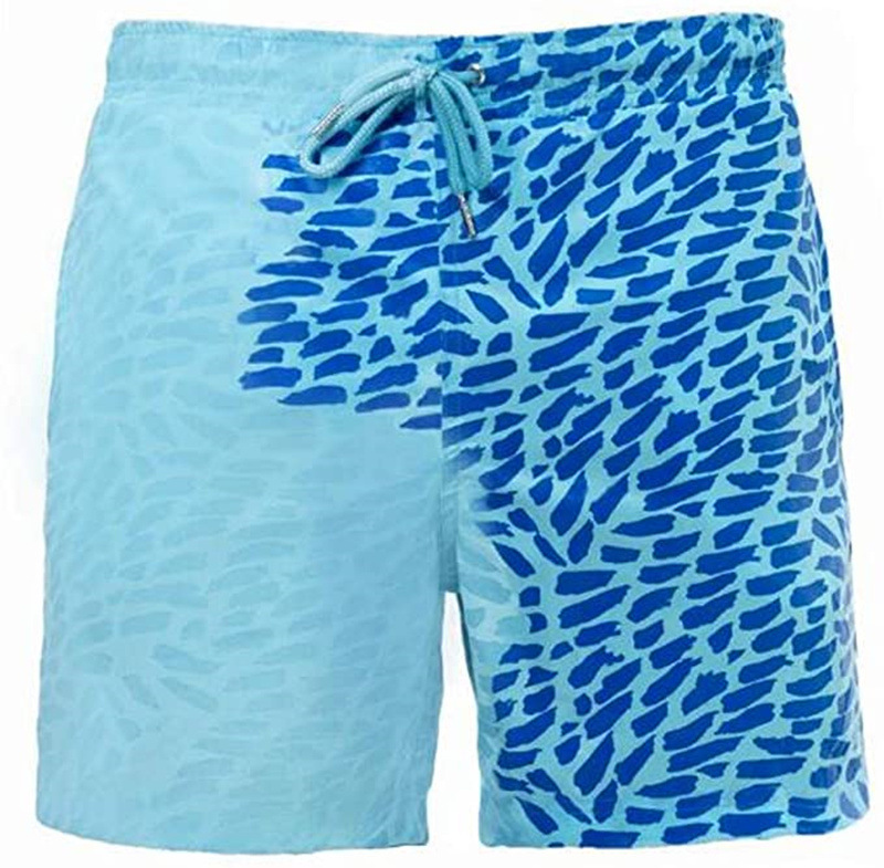 Water Changing Beach Pants Men's Quick Dry Large Size Swimming Pants Warm Color Changing Shorts Men's Swimming Pants - Image 12