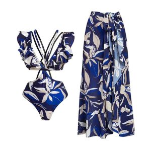 Split Bikini High Waist Pants Sexy Slim Swimwear for Women