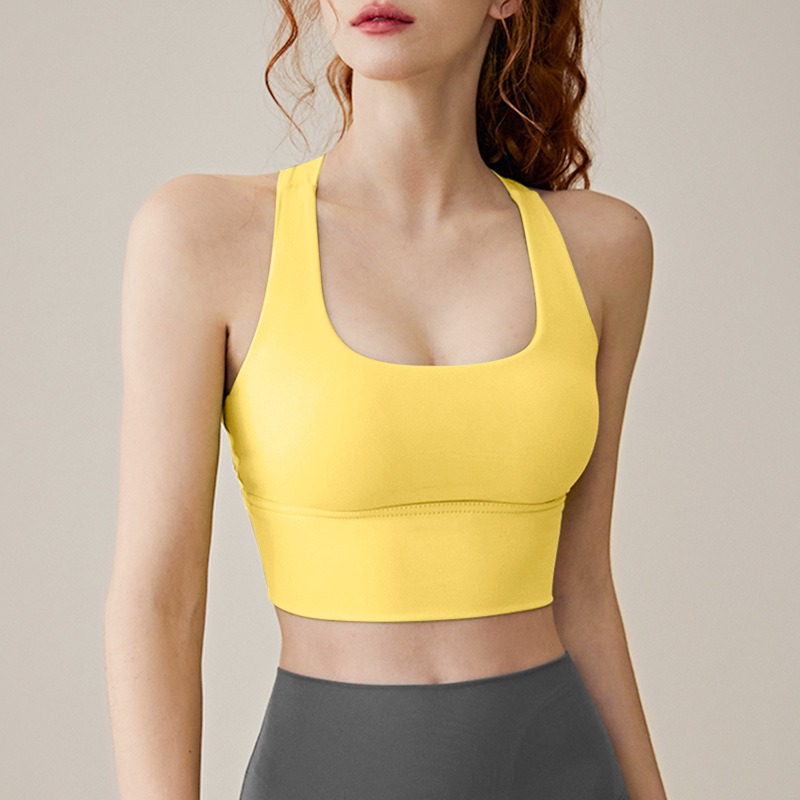 Sports Bra Womens Summer Shockproof Outwear Running Nude Yoga Tank Top, Beautiful Back Gathering, High Strength Fitness Bra - Image 4