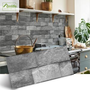 Funlife City Lights Thickened Brick Stickers American Industrial Style Gray Brick Home Waterproof Decorative Stickers