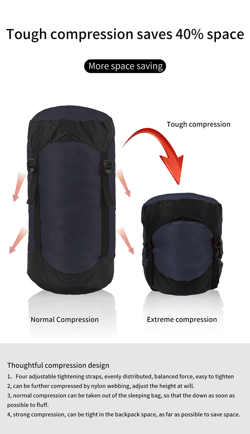 Camping and camping sleeping bag storage bag Lightweight capsule compression bag Travel clothing and miscellaneous storage bag 40D - Image 14