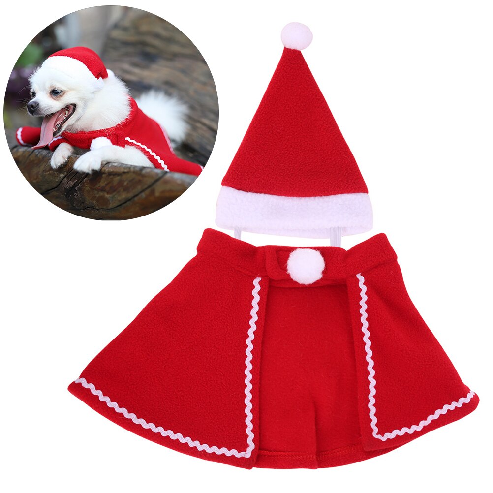 Pet Dog Cat Winter Warm Hat Cloak Set Pet Cosplay Costume Fashionable Christmas Elk Style Pet Dog Sweater Sets