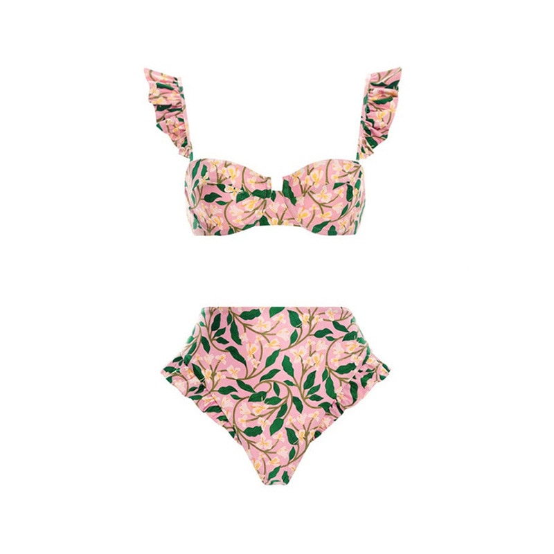 Sexy Bikinis Set Swimsuit Skirt Summer Women Push Up Print Swimwear Beach Dress Cover Up Monokini Bathing Suit