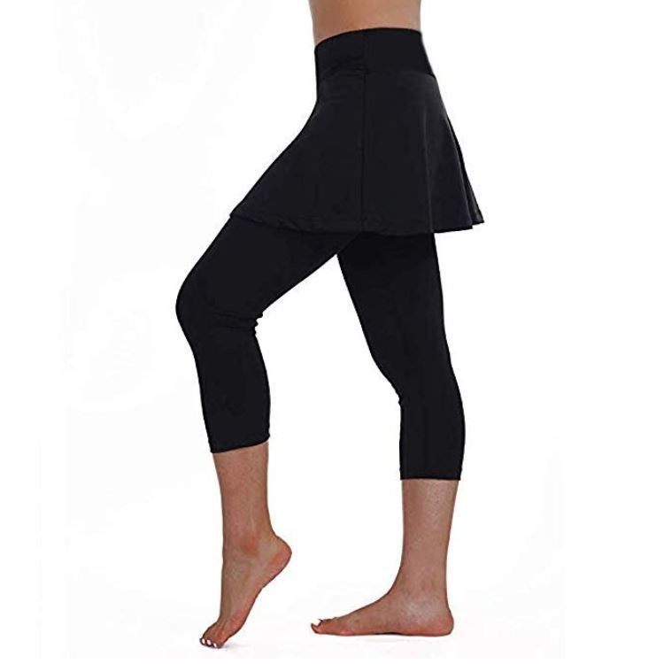 European and American Women's Overweight Two-Piece Skirt Pants with Slim and High Elasticity Yoga Pants for Women's Leggings - Image 10