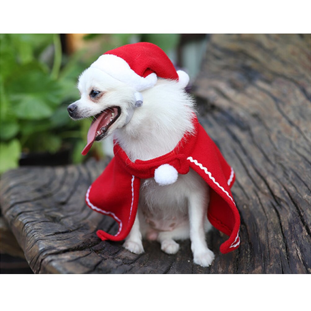 Pet Dog Cat Winter Warm Hat Cloak Set Pet Cosplay Costume Fashionable Christmas Elk Style Pet Dog Sweater Sets - Image 5
