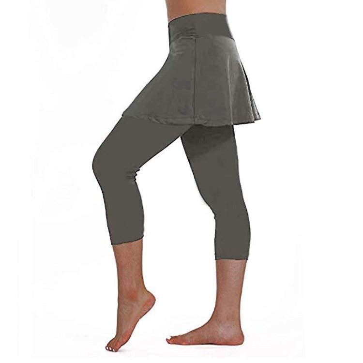 European and American Women's Overweight Two-Piece Skirt Pants with Slim and High Elasticity Yoga Pants for Women's Leggings - Image 4