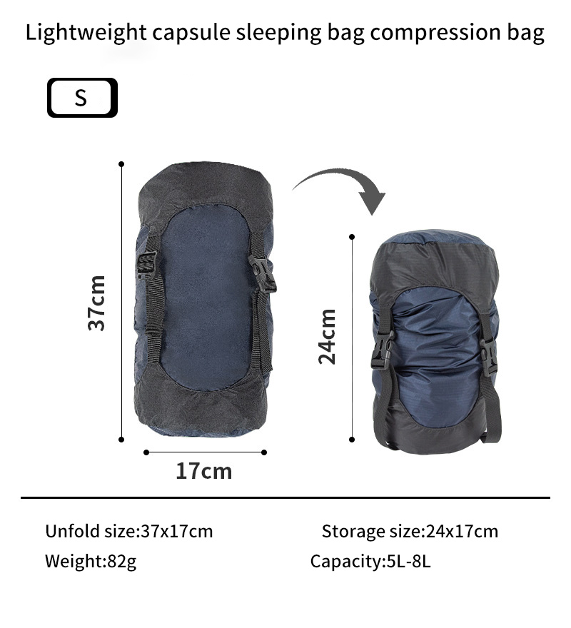 Camping and camping sleeping bag storage bag Lightweight capsule compression bag Travel clothing and miscellaneous storage bag 40D - Image 20