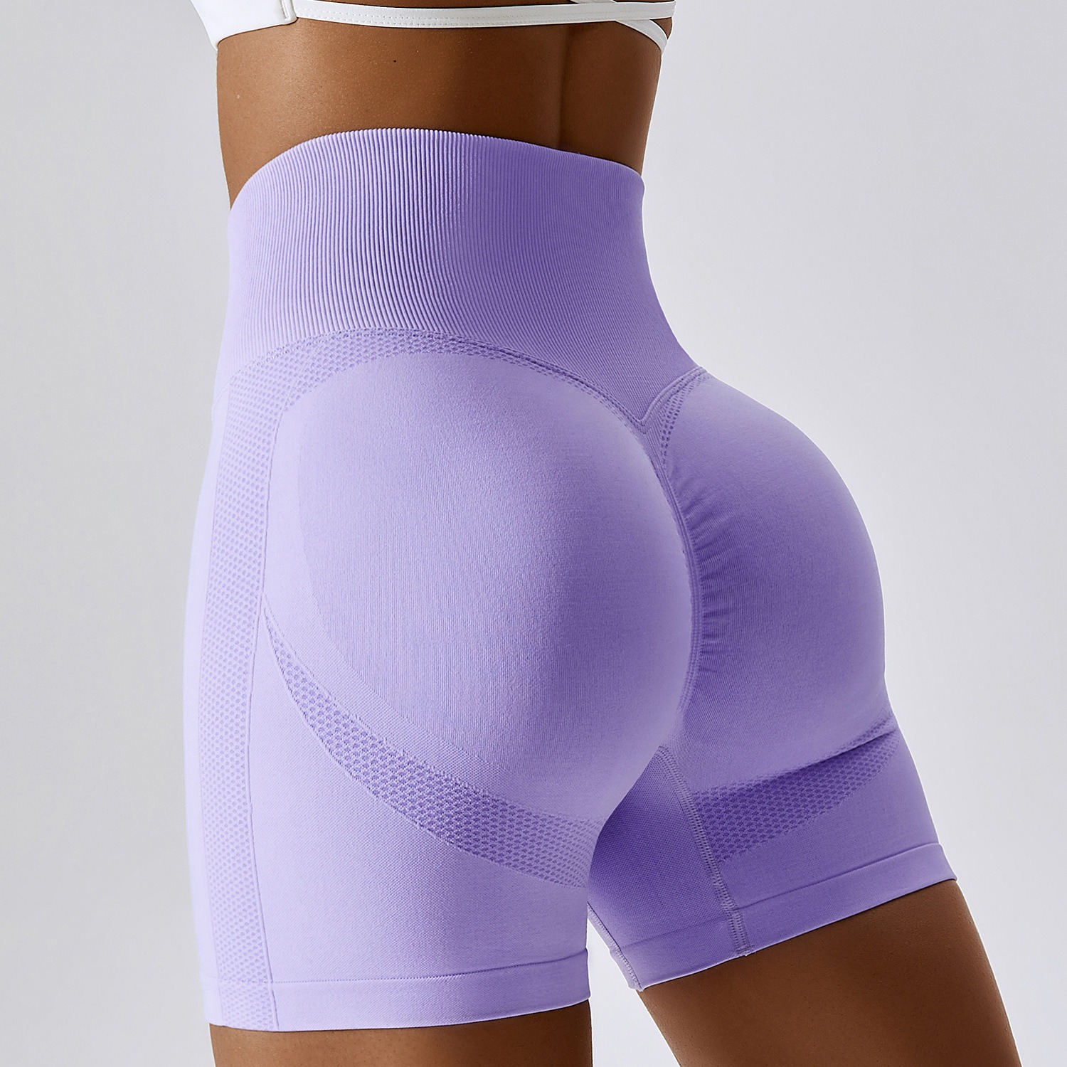 Seamless Yoga Shorts Honey Peach Hip Lift High Waist Fitness Pants Tight Running Sports Shorts for Women - Image 11
