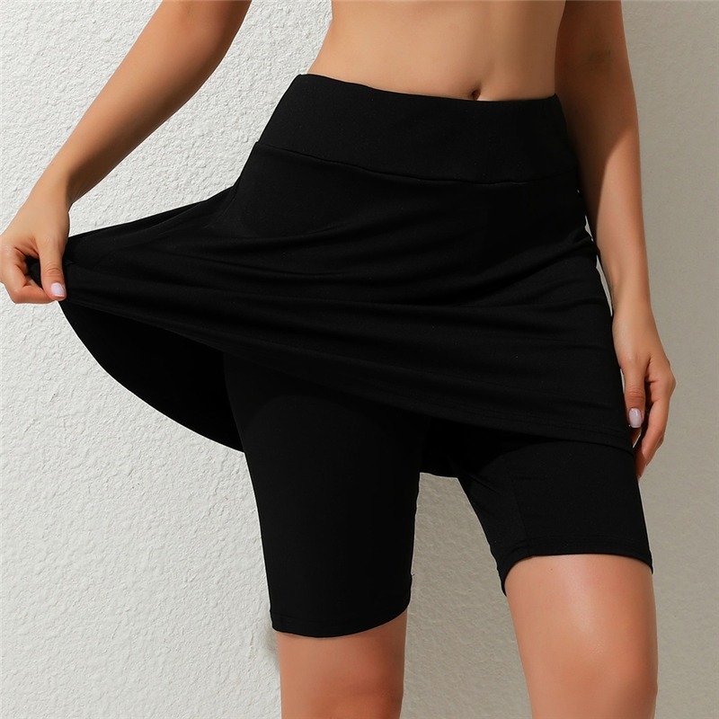 New Five Cent Summer Leggings Double Layer Yoga Pants Fitness Pants Latin Dance Skirt Square Dance Dress Pants Skirt