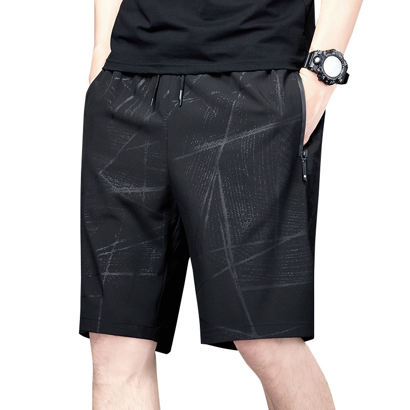 Mens Summer Ice Silk Quick Drying Shorts Lightweight, Breathable, Four sided Elastic Large Size Trendy Air Conditioning Shorts - Image 8
