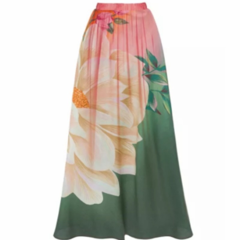 European and American French Retro Printed One Piece Swimsuit For Women'S Hot Spring Vacation Beach Skirt Two-Piece Swimsuit - Image 5