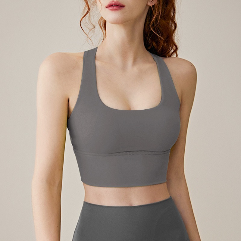 Sports Bra Womens Summer Shockproof Outwear Running Nude Yoga Tank Top, Beautiful Back Gathering, High Strength Fitness Bra - Image 7