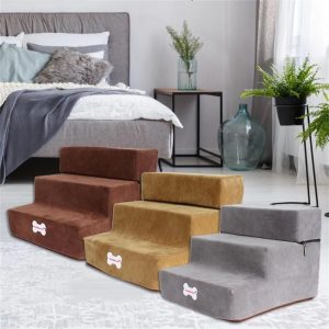 Pet Supplies 3 Tiers Steps Flannel Detachable Removable Wash Pet Small Dog/Cat Stairs