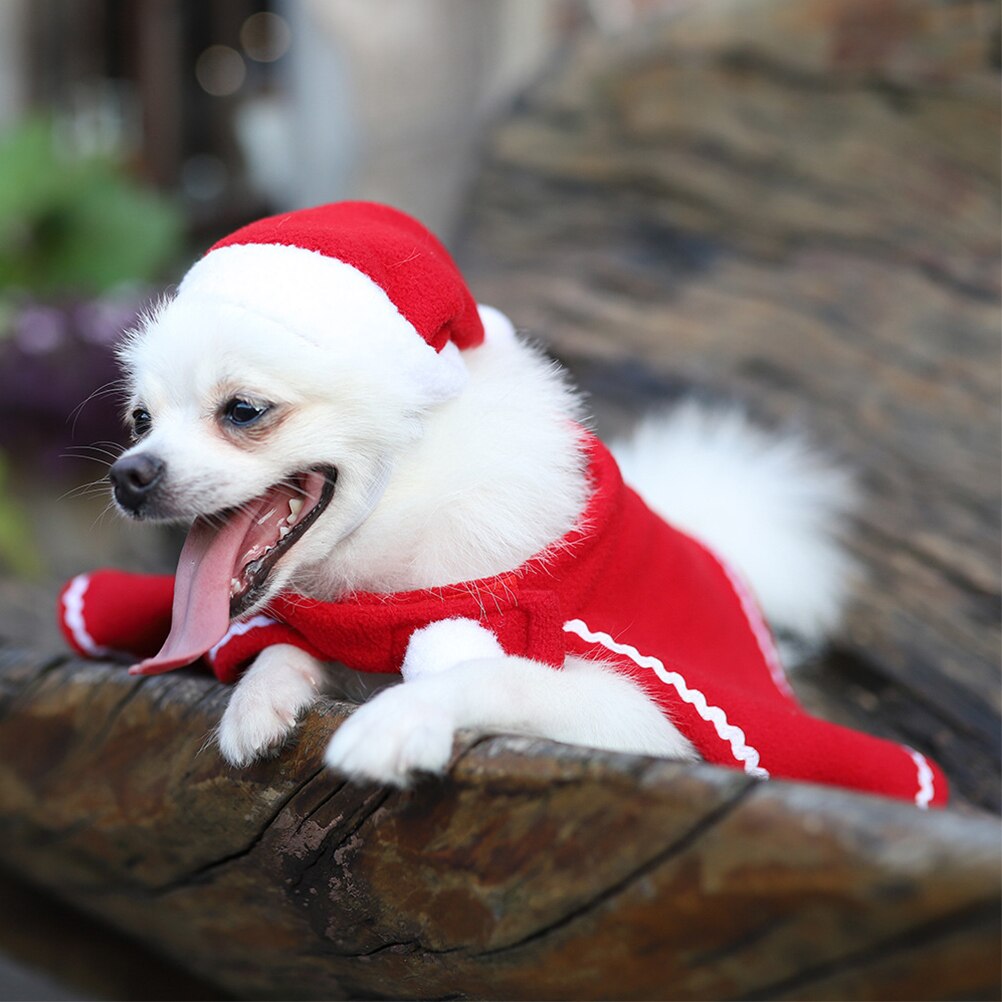 Pet Dog Cat Winter Warm Hat Cloak Set Pet Cosplay Costume Fashionable Christmas Elk Style Pet Dog Sweater Sets - Image 6