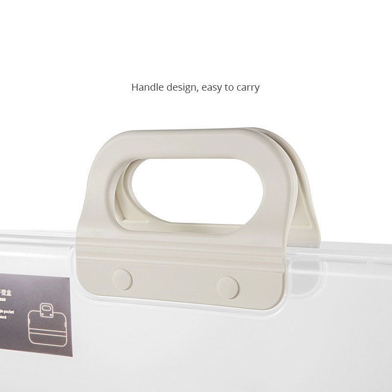Lock Buckle, Portable Box, Transparent Plastic Material, Stationery Storage and Organization, Portable Buckle, Large Capacity - Image 4