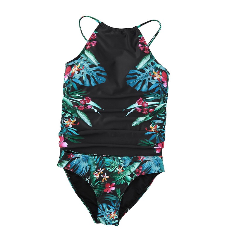 New Hot Springs Strap Tank Top Swimwear Women's Printed Conservative Covering Belly Split Swimwear Women's - Image 5