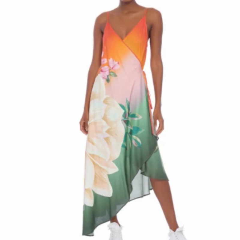 European and American French Retro Printed One Piece Swimsuit For Women'S Hot Spring Vacation Beach Skirt Two-Piece Swimsuit - Image 3