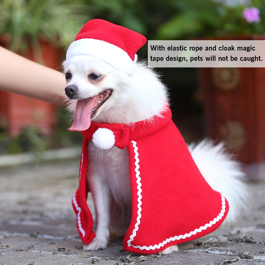 Pet Dog Cat Winter Warm Hat Cloak Set Pet Cosplay Costume Fashionable Christmas Elk Style Pet Dog Sweater Sets - Image 4