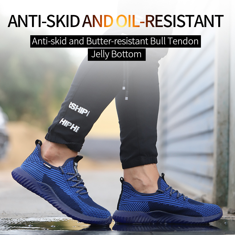 Men Steel Toe Safety Work Shoes Breathable Lightweight Comfortable Industrial Construction Shoes Puncture Proof Antislip - Image 5